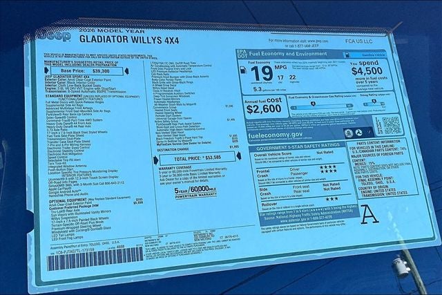 2026 Jeep Gladiator Willys