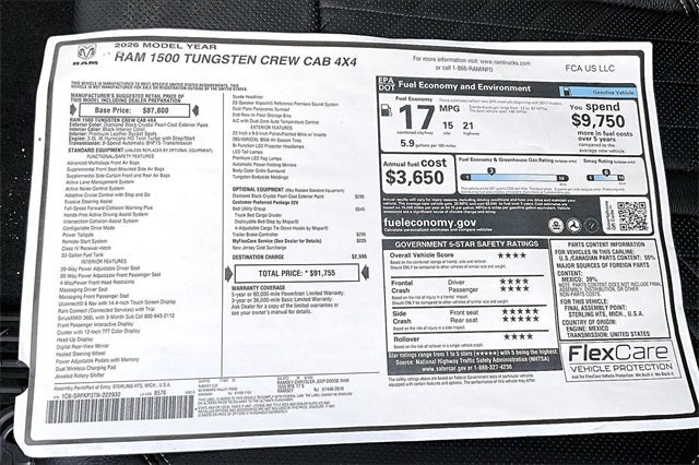 2026 RAM 1500 Tungsten