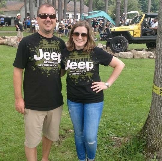 Scott and Katie Brittingham at The Big Jeep Thing wearing Wetmore’s Jeep New Milford CT shirts